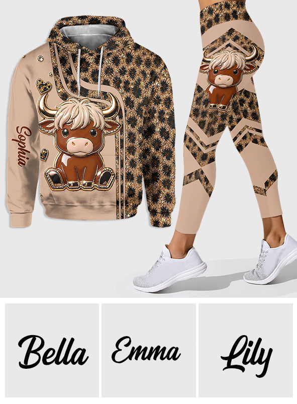 Cute Highlandcow - Personalized Highland Cow Hoodie and Leggings