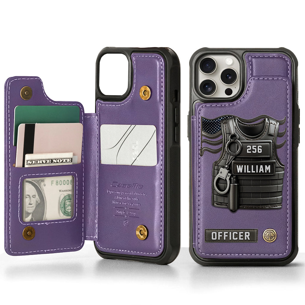 Serve And Protect - Personalized Police Officer Wallet Phone Case