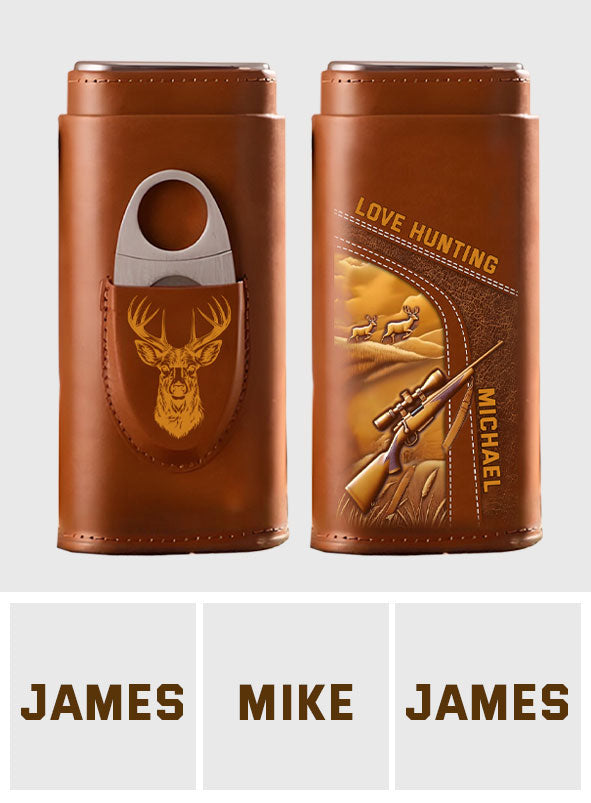 Geschenk für Jagdbegeisterte: Personalisierter Humidor aus Leder für Zigarren aus Jagdleder – das perfekte Geschenk für Papa, Opa oder Ehemann