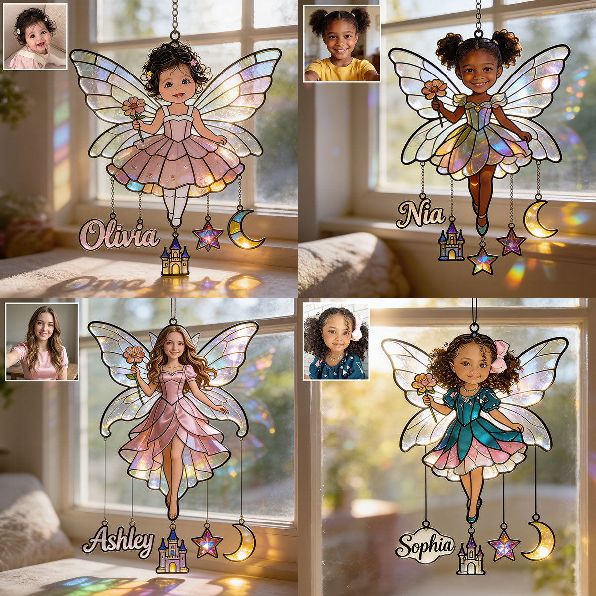 Personalisierter Fensterhänger Suncatcher - Fairy Custom From Photo