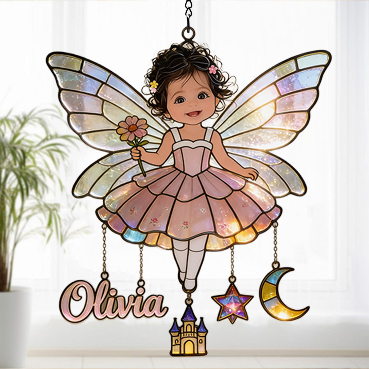 Personalisierter Fensterhänger Suncatcher - Fairy Custom From Photo