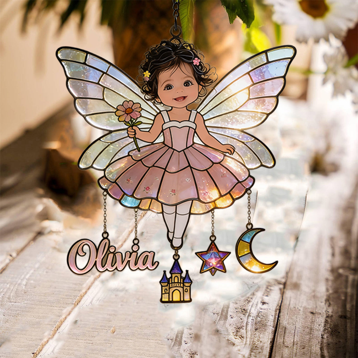 Personalisierter Fensterhänger Suncatcher - Fairy Custom From Photo