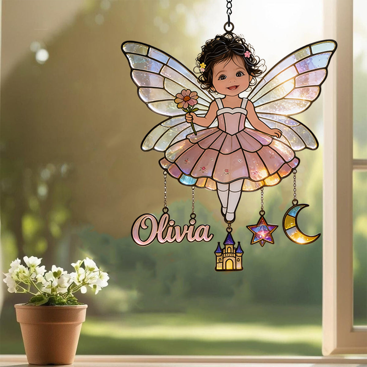 Personalisierter Fensterhänger Suncatcher - Fairy Custom From Photo