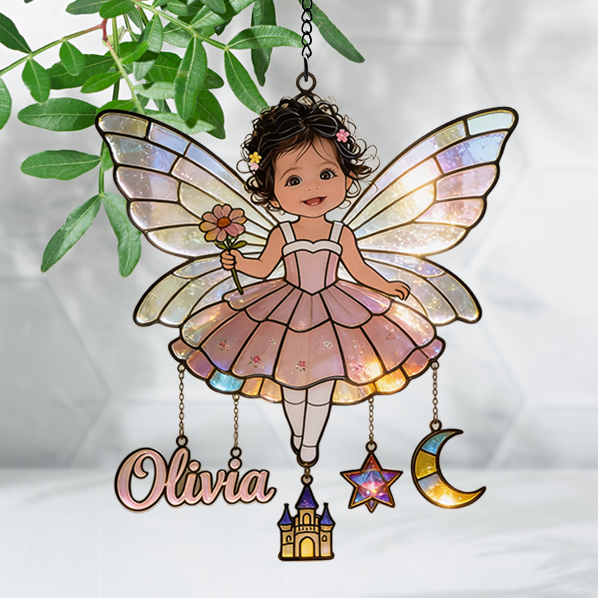 Personalisierter Fensterhänger Suncatcher - Fairy Custom From Photo