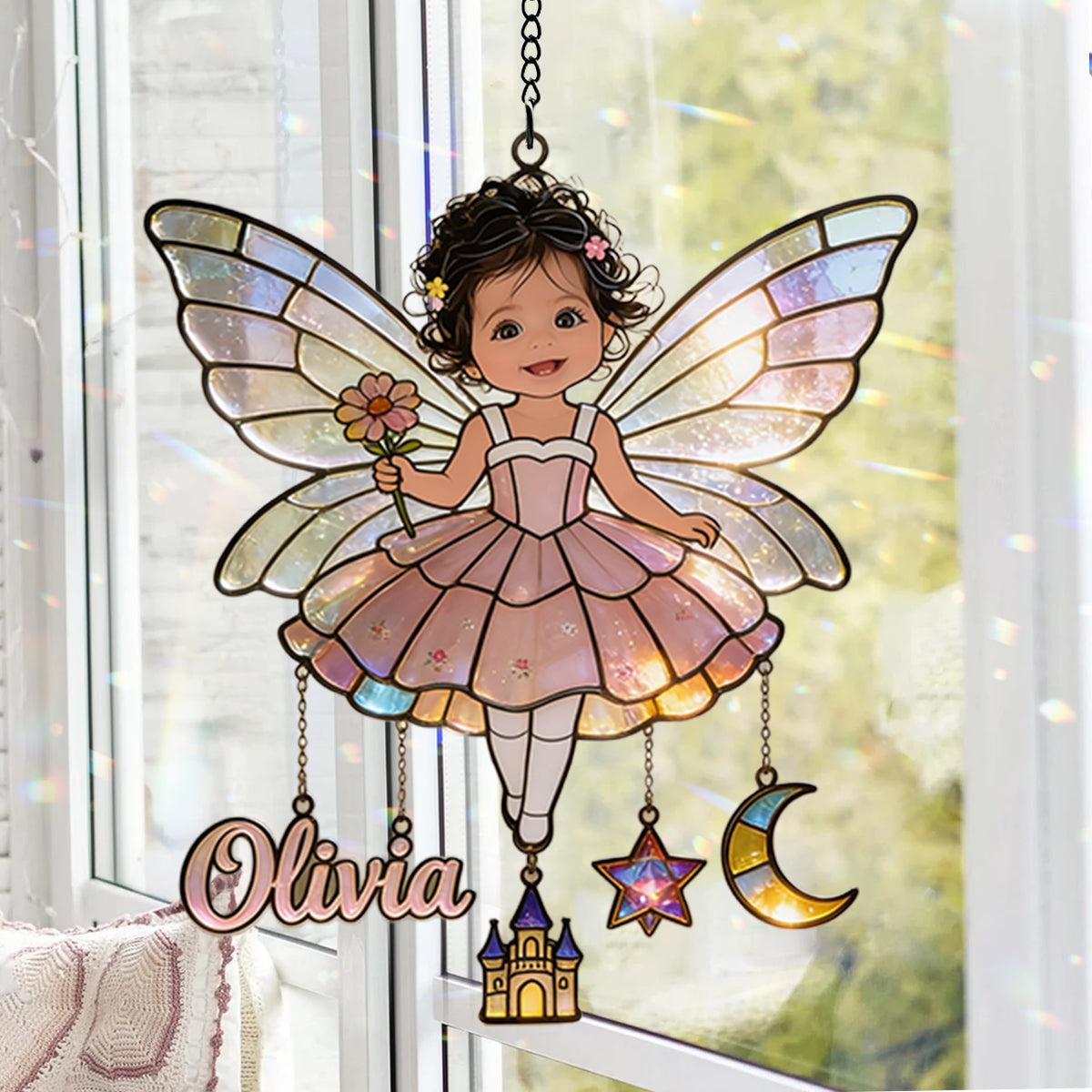 Personalisierter Fensterhänger Suncatcher - Fairy Custom From Photo