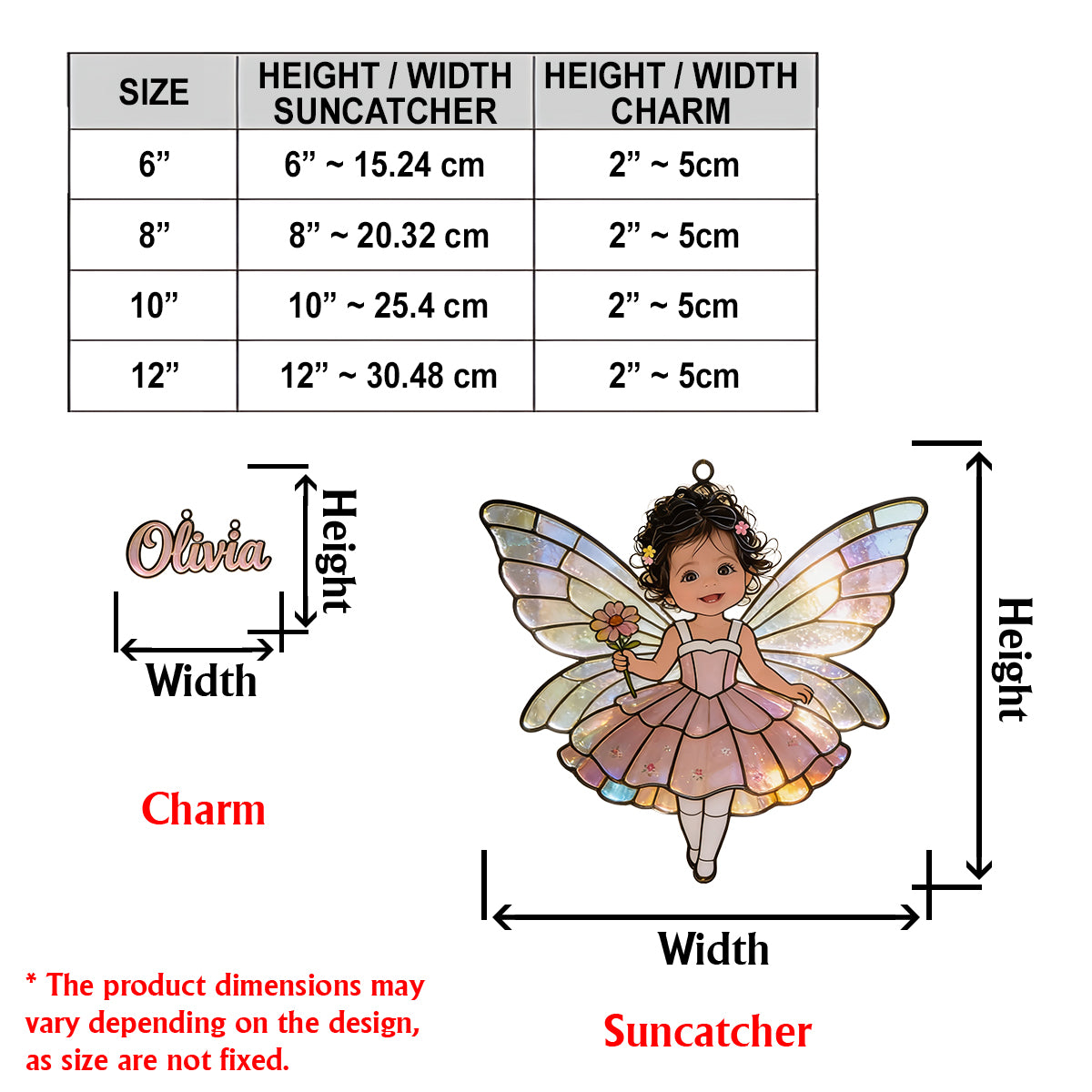Personalisierter Fensterhänger Suncatcher - Fairy Custom From Photo
