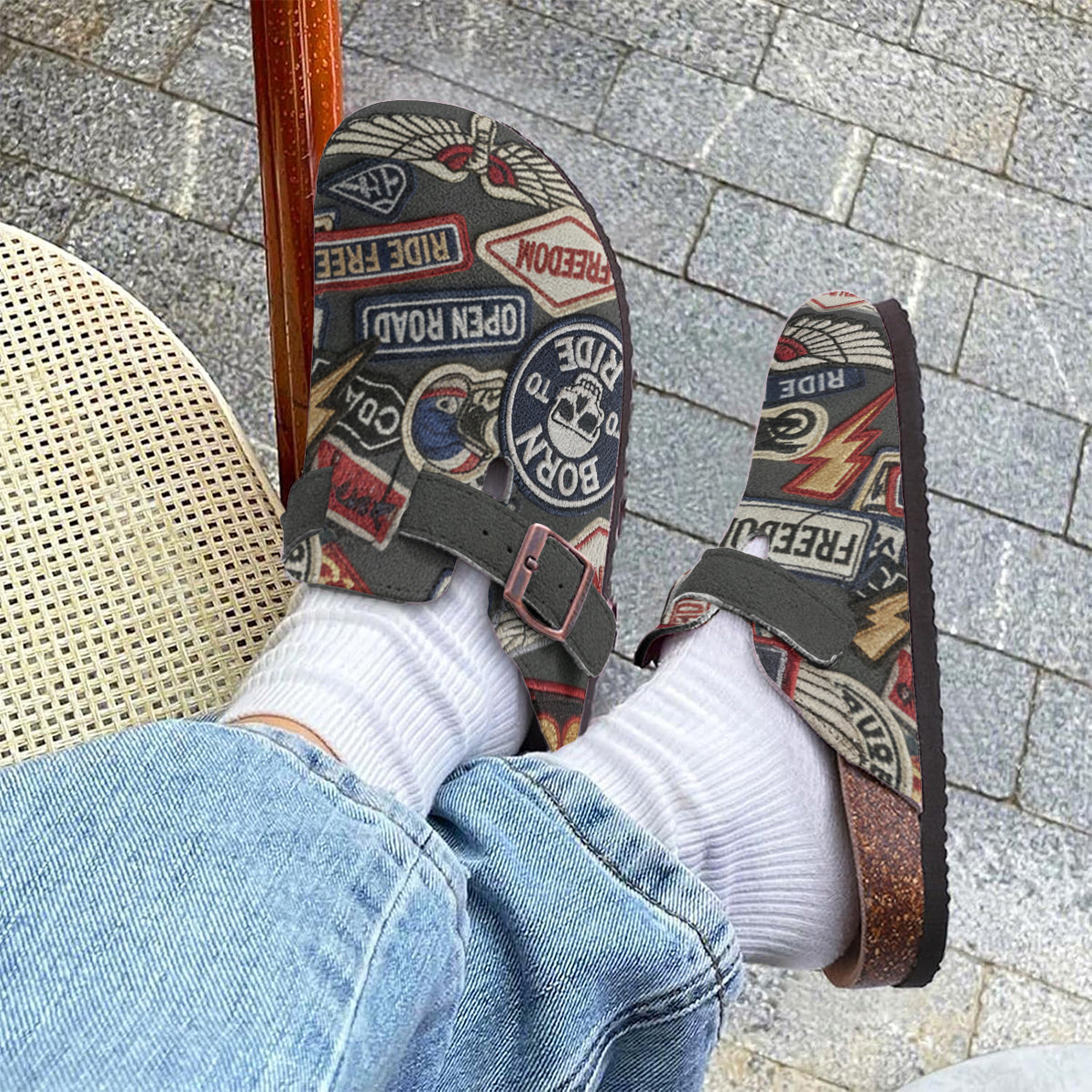 Geschenk für Motorradfahrer – Personalisierte Biker-Clogs mit Fußgewölbestütze