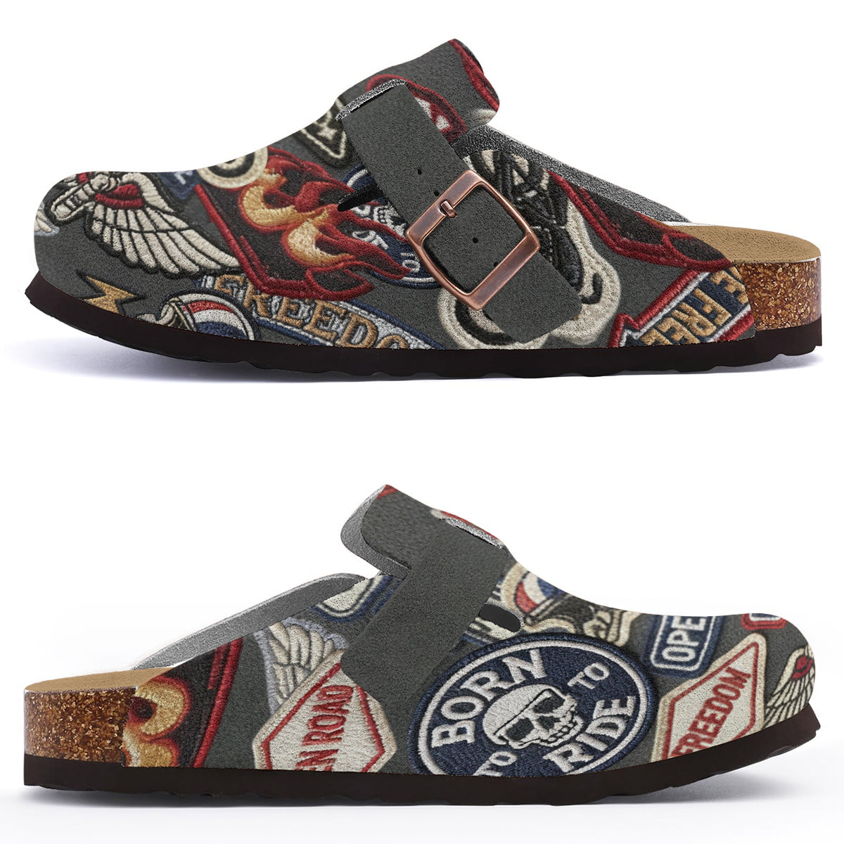 Geschenk für Motorradfahrer – Personalisierte Biker-Clogs mit Fußgewölbestütze