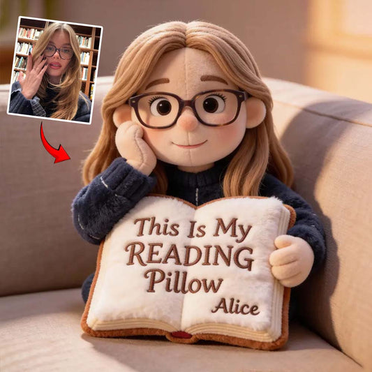 This Is My Reading Pillow - Personalized Book Faux Fur Shaped Pillow