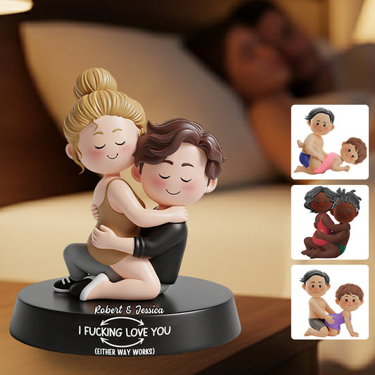 „Ich liebe dich so oder so“ – Witzige, personalisierte Acrylplakette für Paare in individueller Form