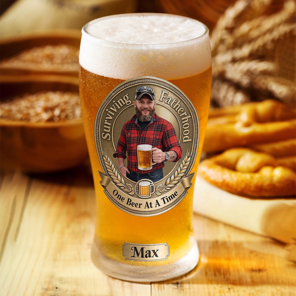 Vater Kraft - Personalisierbares Bierglas für Väter