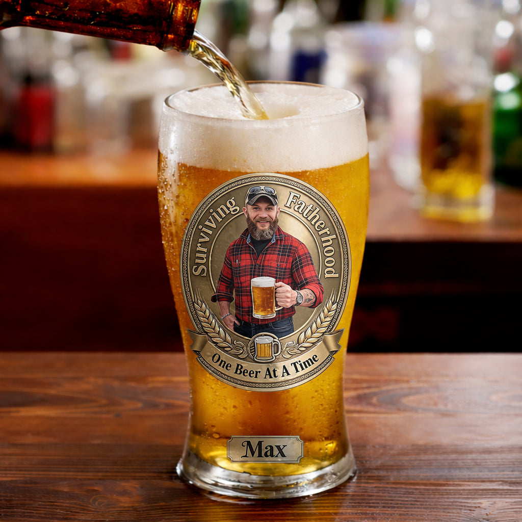 Vater Kraft - Personalisierbares Bierglas für Väter
