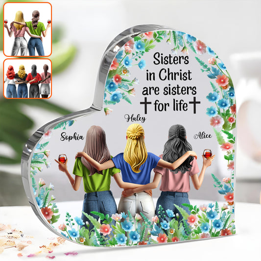 Sisters In Christ Are Sisters For Life - Personalized Bestie Custom Shaped Acrylic Plaque
