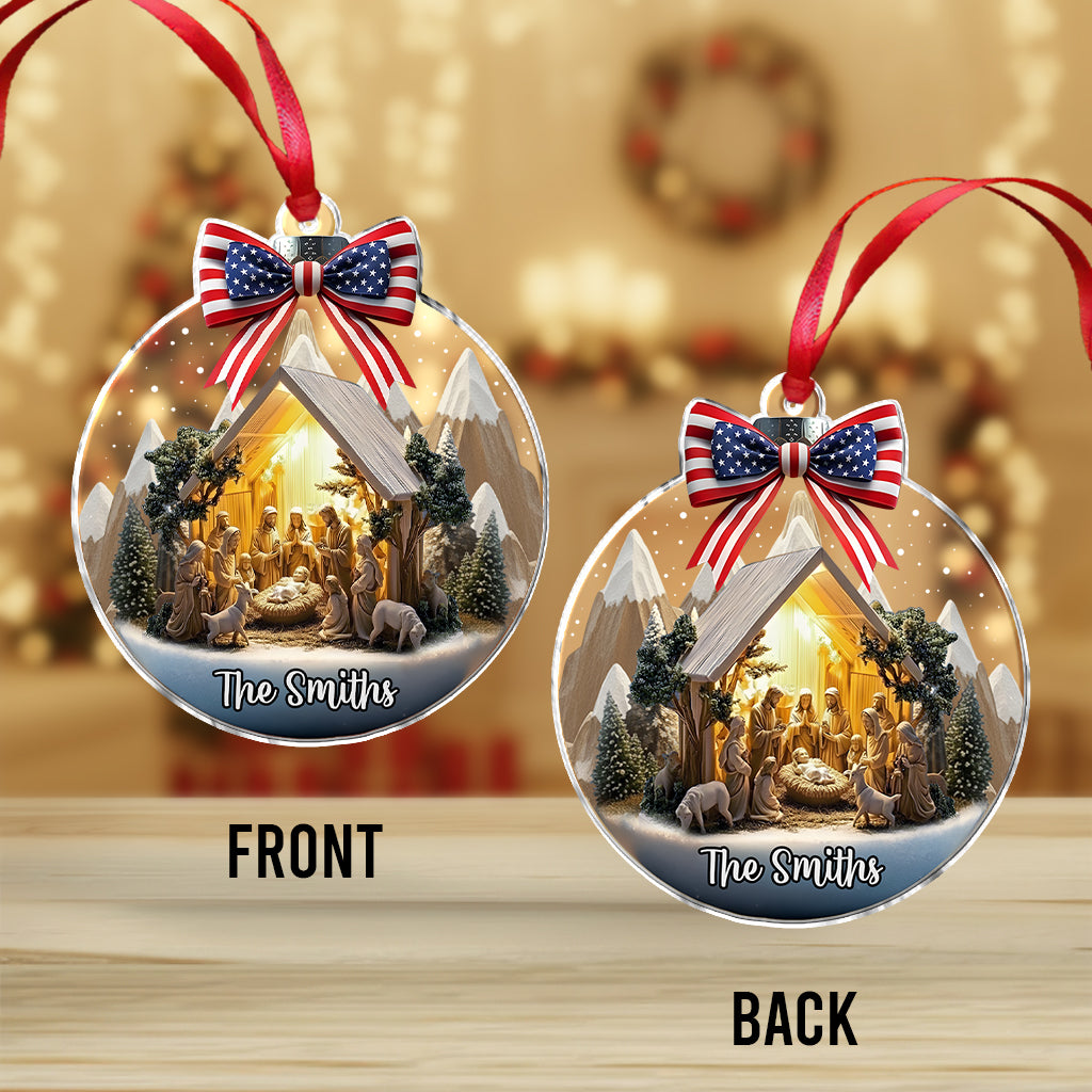 Nativity Scene Jesus - Personalized Christian Ornament