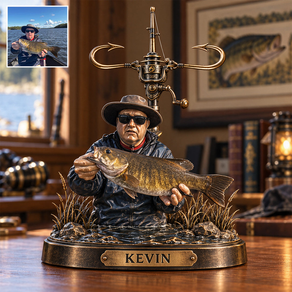 Fishing With Faith - Personalized Fishing 3D Plaque