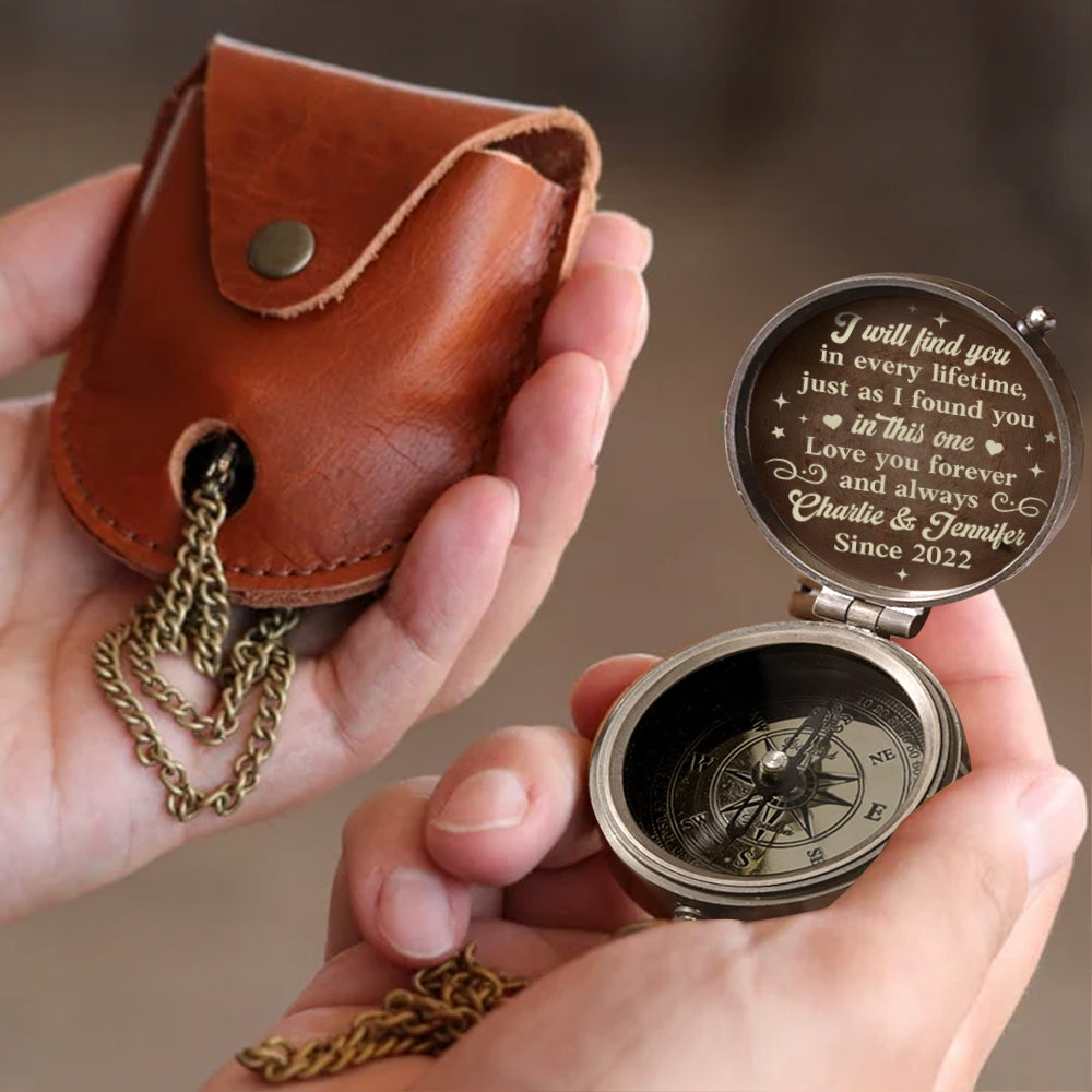 Ich werde dich in jedem Leben wiederfinden – Personalisierter Kompass für Paare