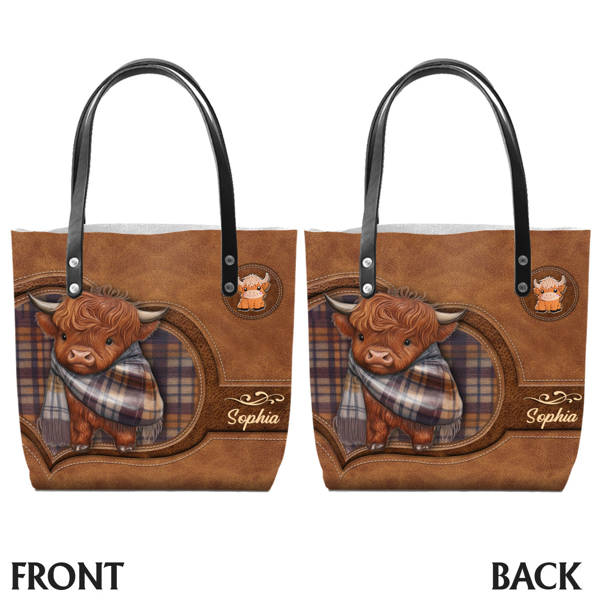 Niedliche Hochlandkuh - Personalisierte Tragetasche mit Hochlandkuhmotiv