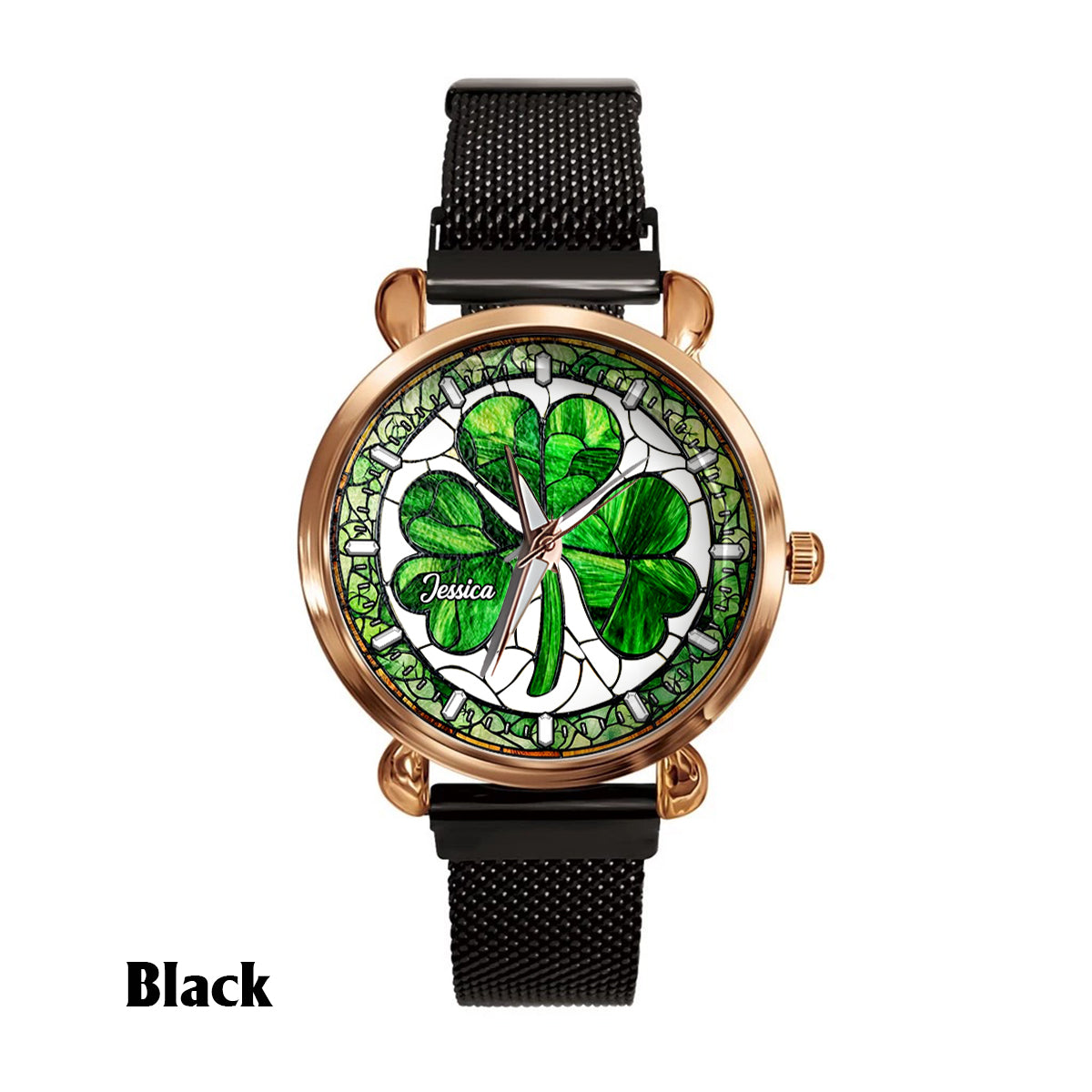 Shamrock St Patrick - Personalisierte irische Damenuhr