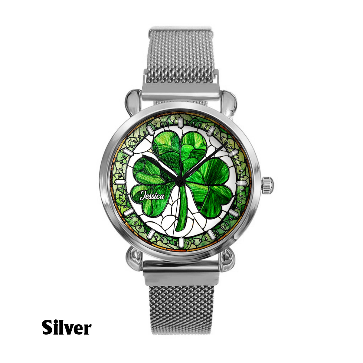 Shamrock St Patrick - Personalisierte irische Damenuhr