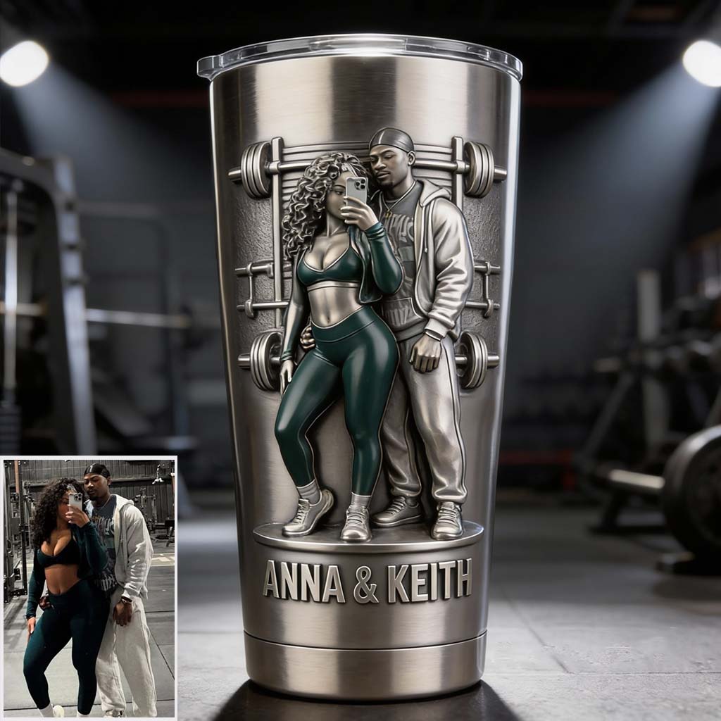 Fitnessstudio-Paar, Fitnessstudio-Geschenk für ihn – personalisierter Fitnessbecher