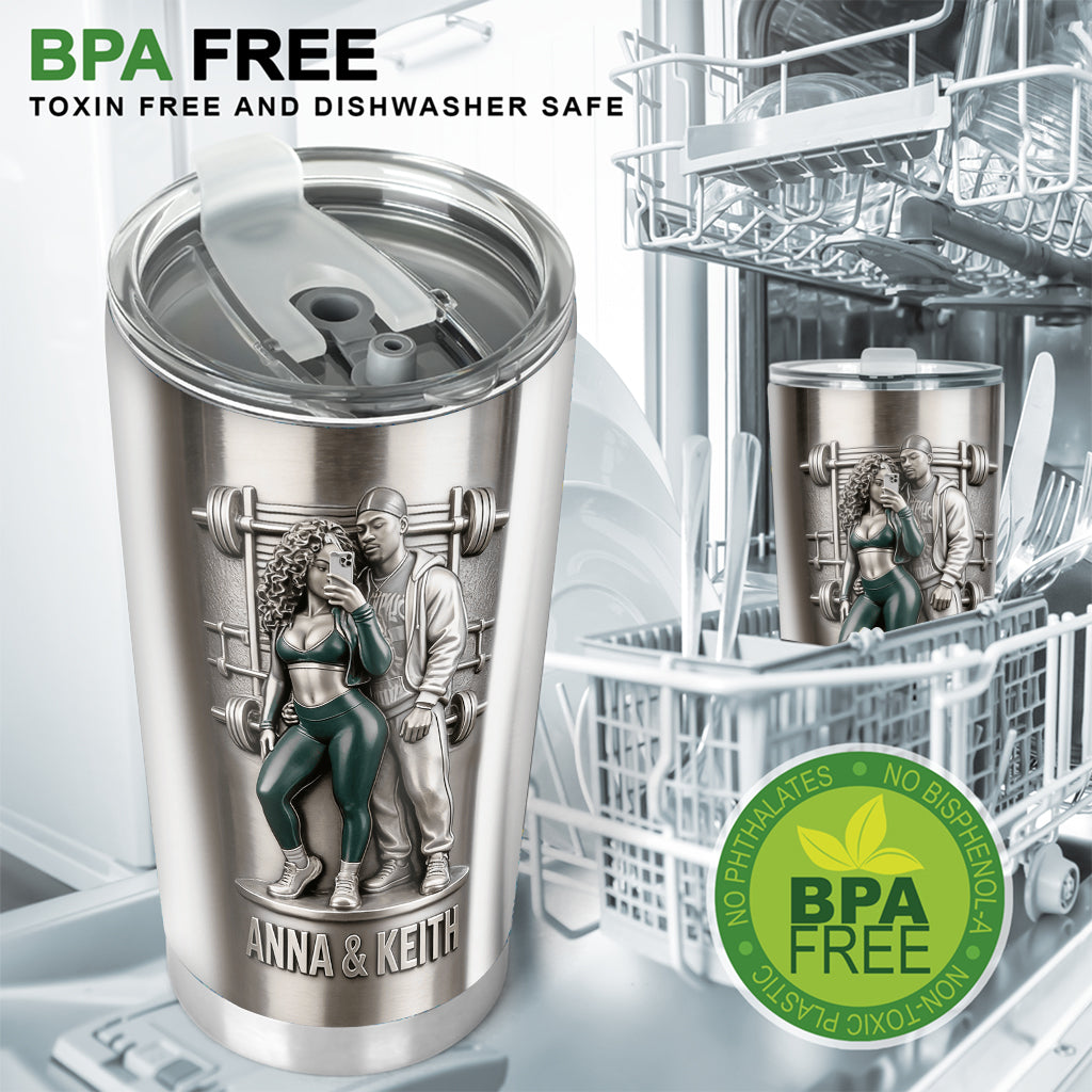 Fitnessstudio-Paar, Fitnessstudio-Geschenk für ihn – personalisierter Fitnessbecher