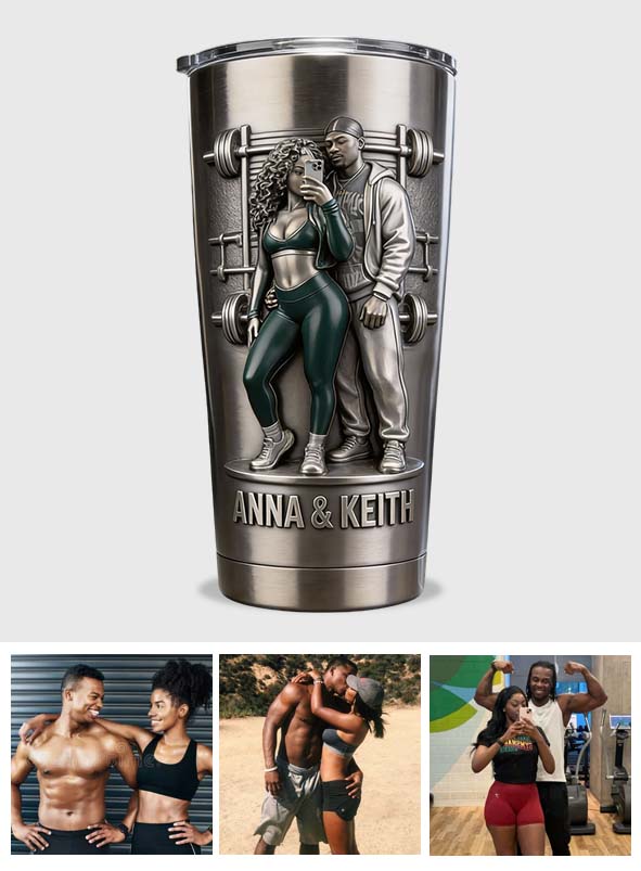 Fitnessstudio-Paar, Fitnessstudio-Geschenk für ihn – personalisierter Fitnessbecher