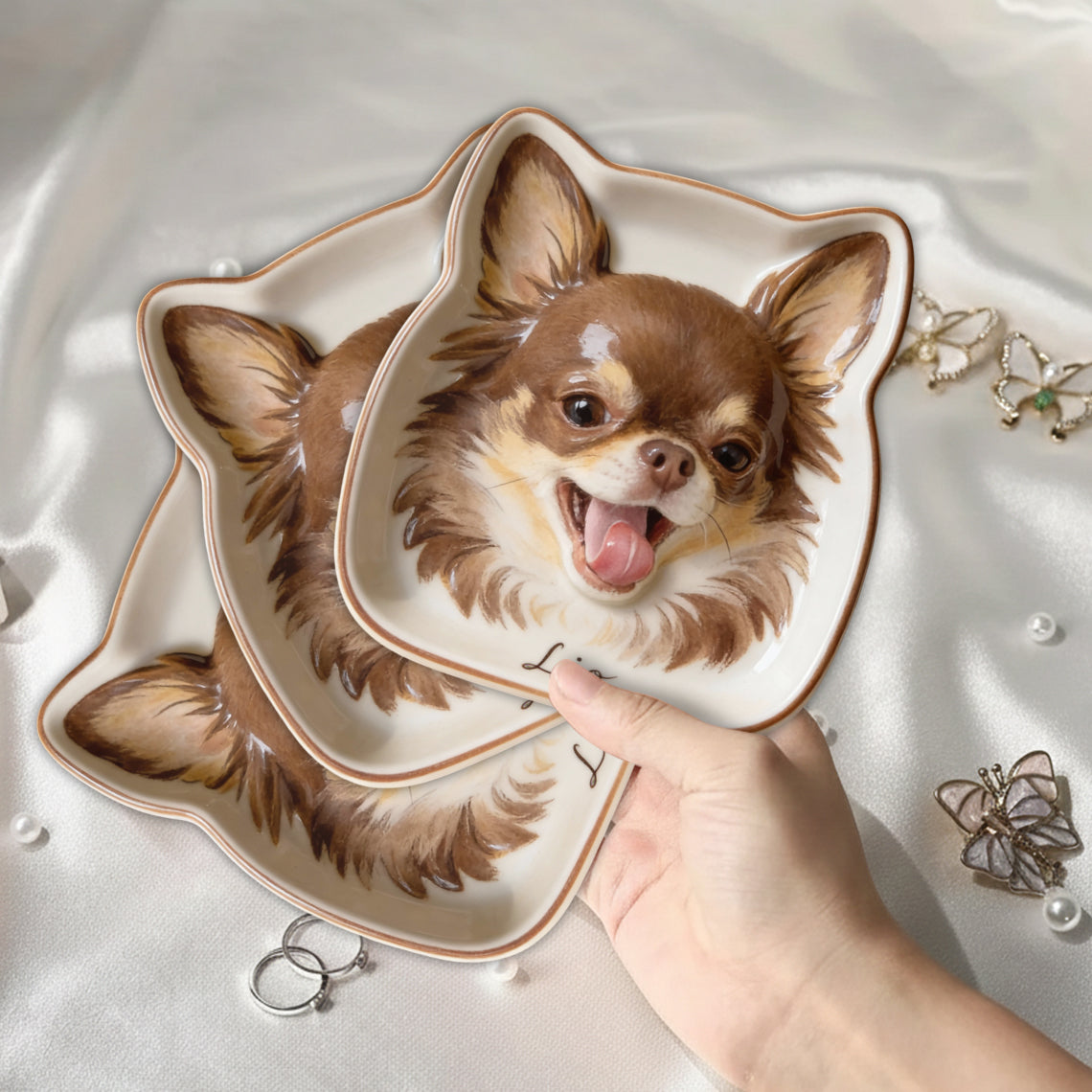 Individuell gestaltbare Ablageschale mit Haustierfoto – Personalisierbares Hunde-Ablagefach