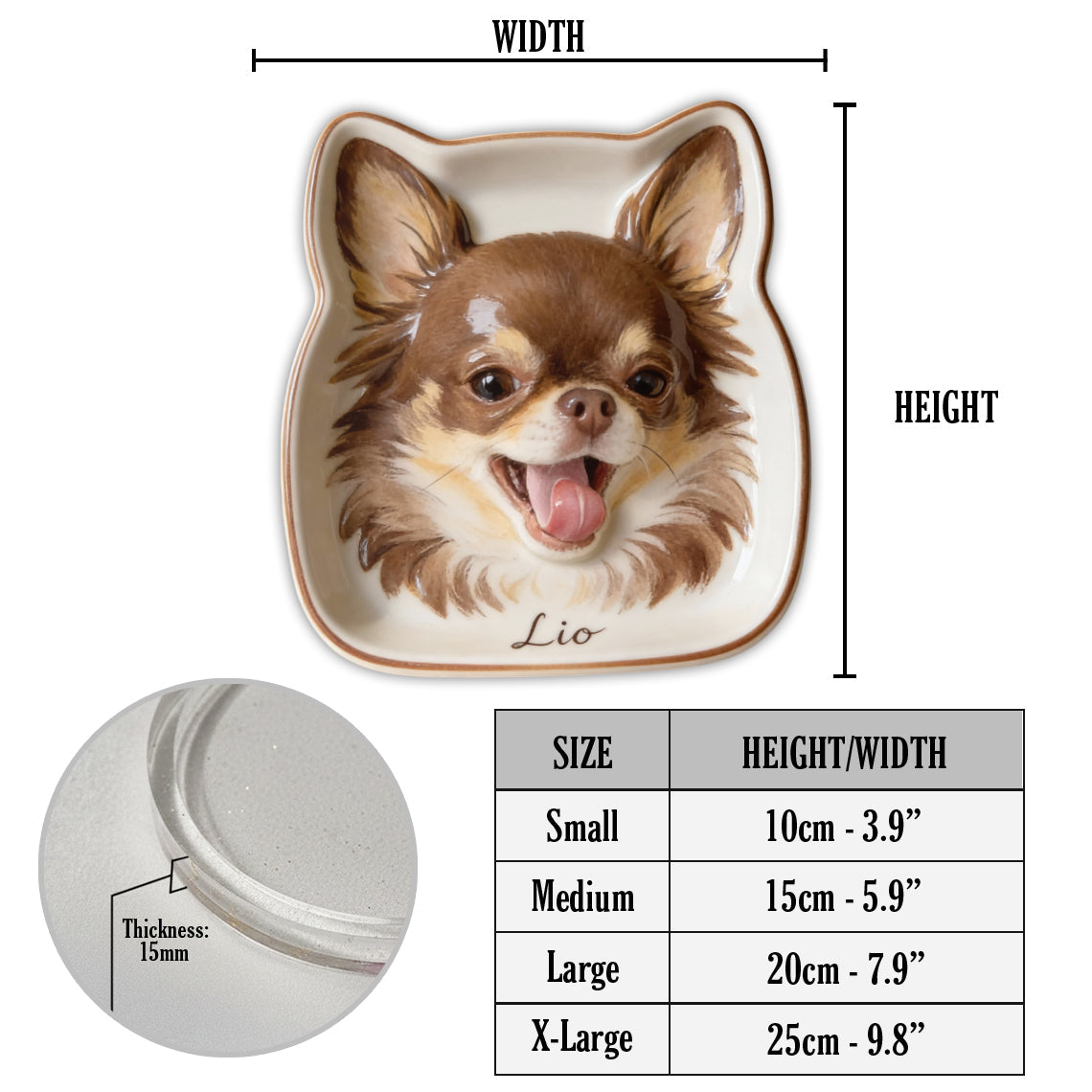 Individuell gestaltbare Ablageschale mit Haustierfoto – Personalisierbares Hunde-Ablagefach