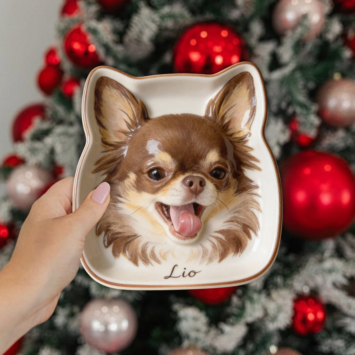 Individuell gestaltbare Ablageschale mit Haustierfoto – Personalisierbares Hunde-Ablagefach