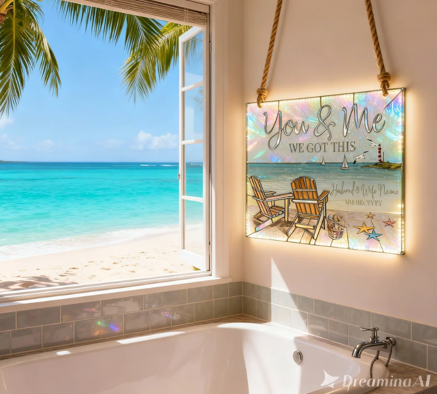 Wir schaffen das – Personalisiertes LED-Licht-Acryl-Schild für Paare