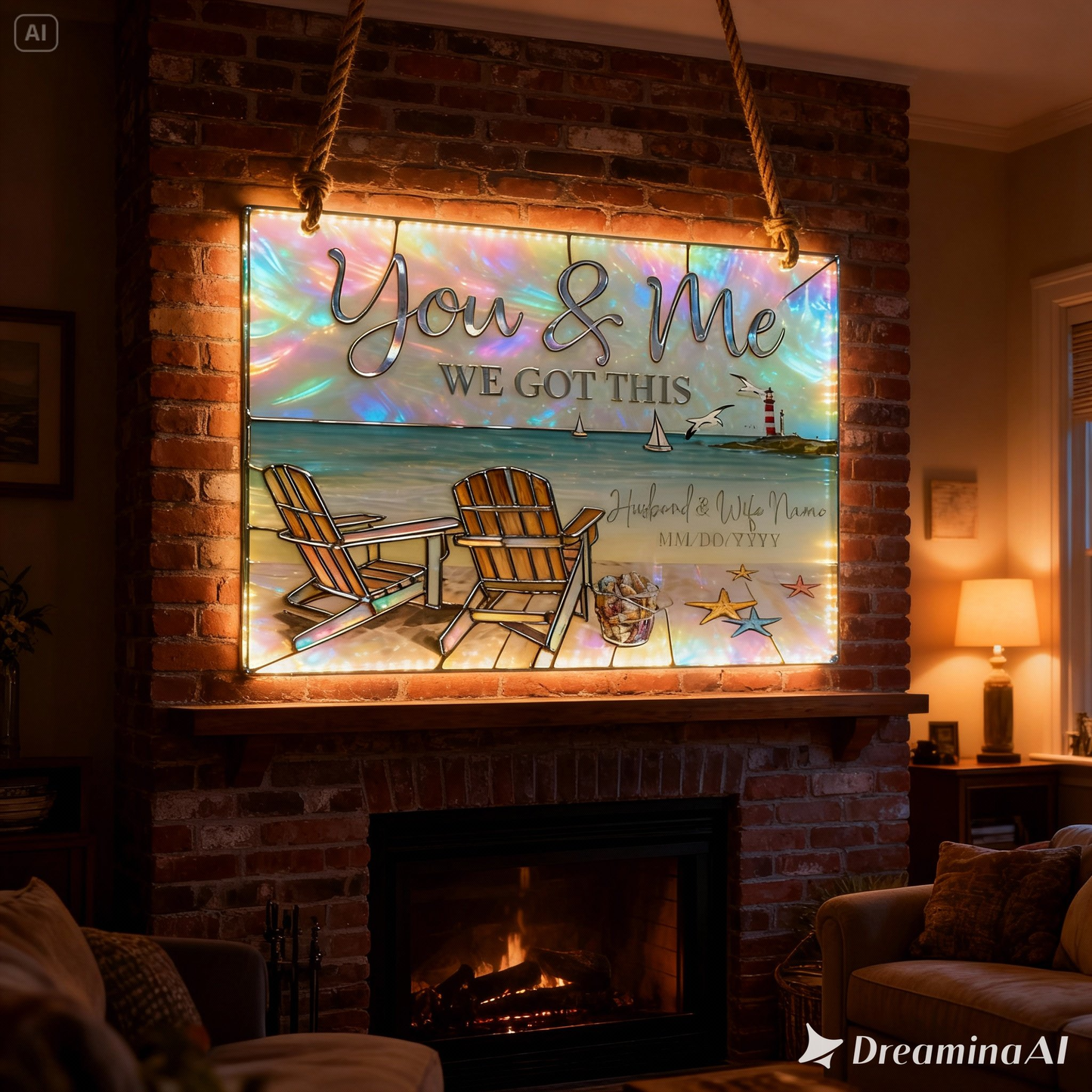 Wir schaffen das – Personalisiertes LED-Licht-Acryl-Schild für Paare