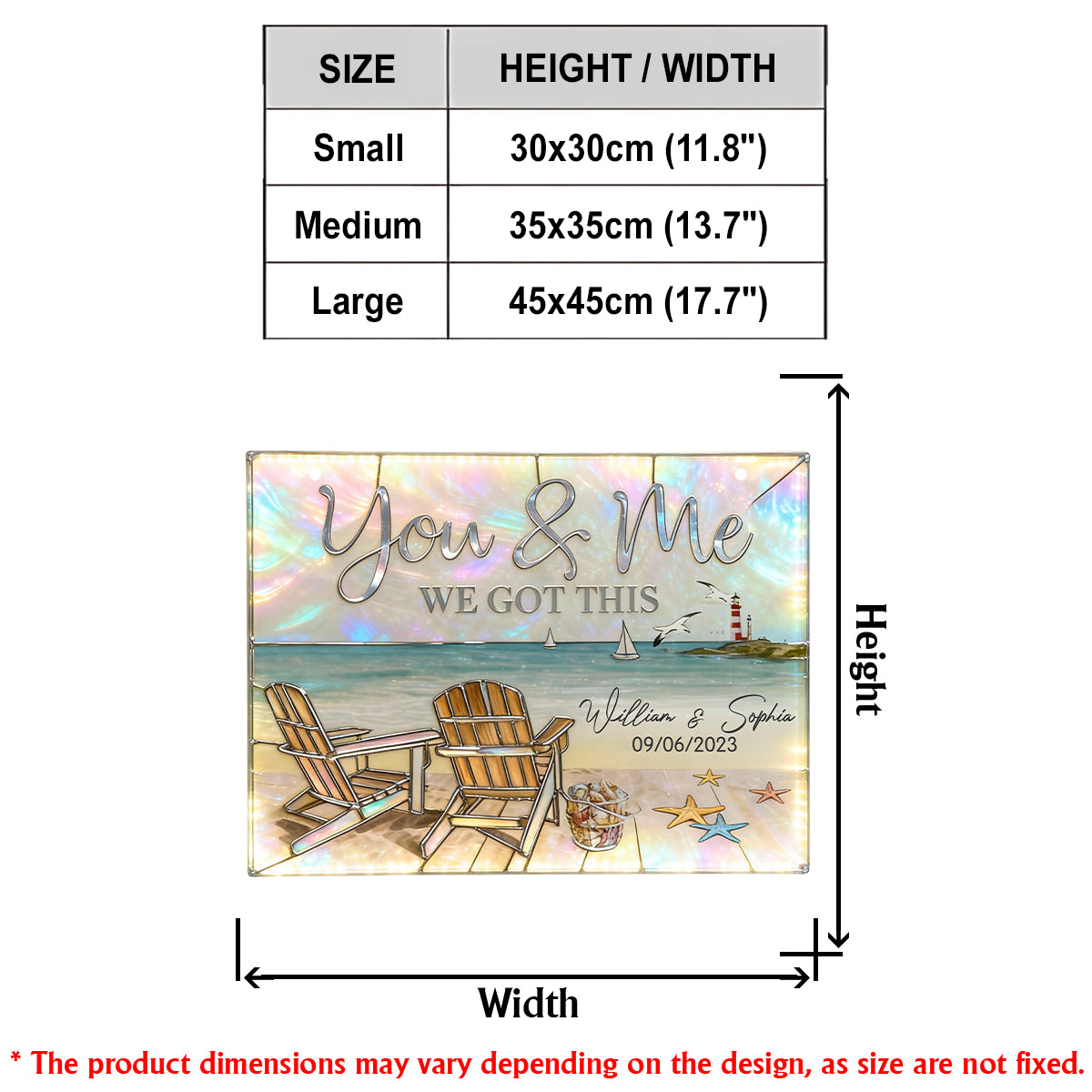Wir schaffen das – Personalisiertes LED-Licht-Acryl-Schild für Paare