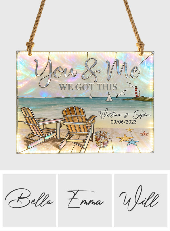 Wir schaffen das – Personalisiertes LED-Licht-Acryl-Schild für Paare