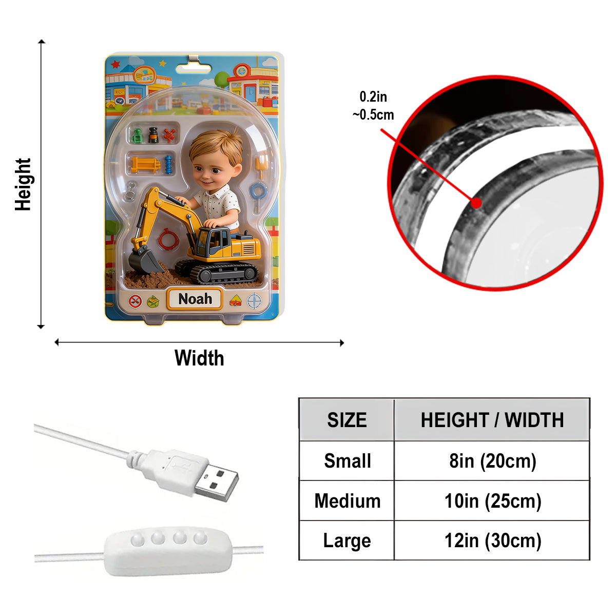 Jedes Foto, jedes Thema – Geschenke für Kinder – Personalisierte LED-Nachtleuchte aus Acryl für Kinder