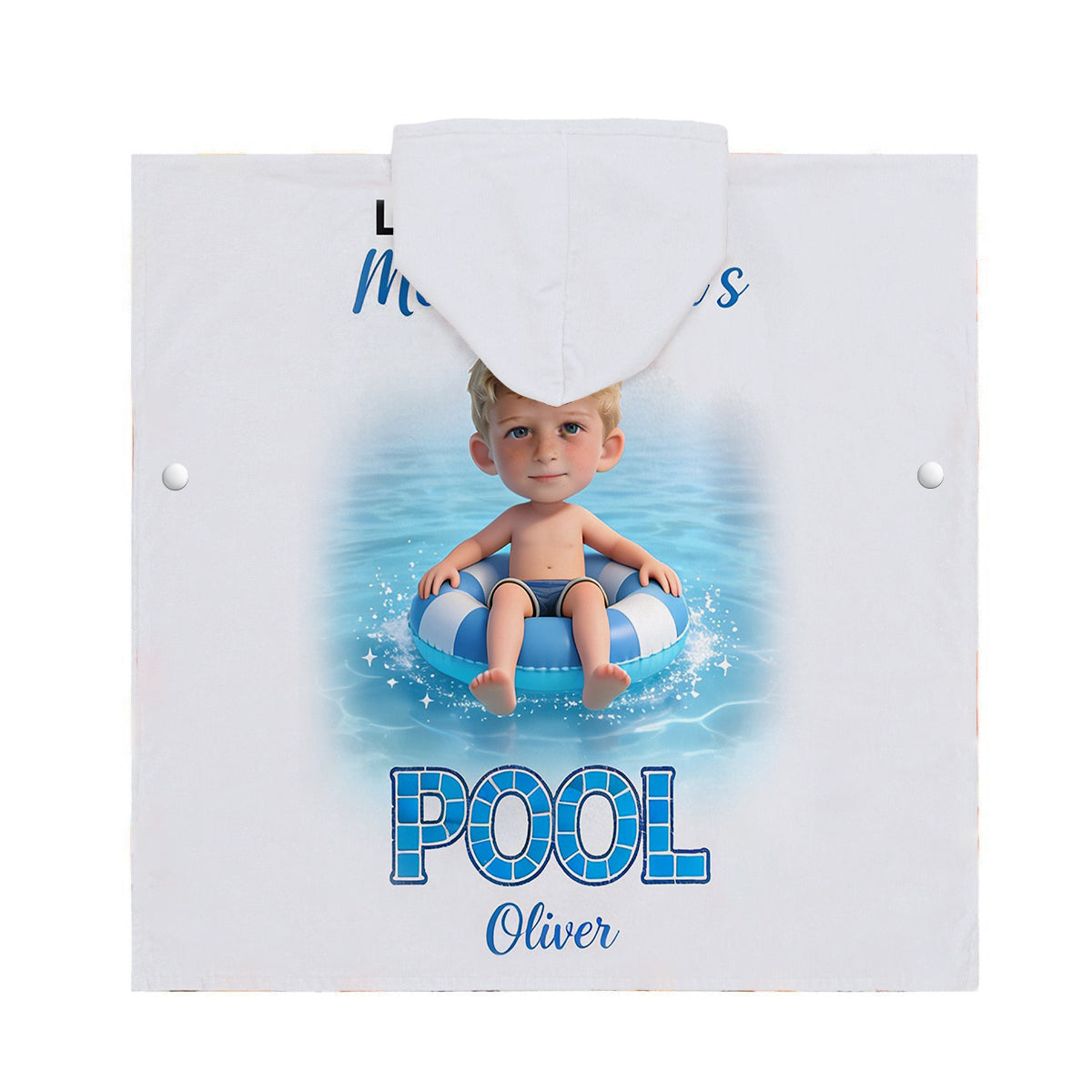 Das Leben ist besser am Pool - Personalisierter Kinder Kapuzenhandtuch Poncho