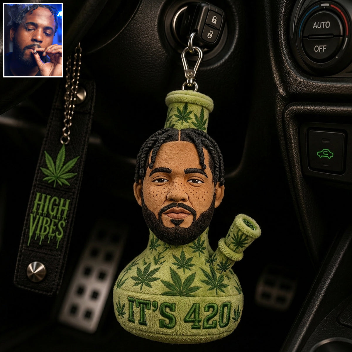 Lustiges 420 Geschenk - Personalisierter Weed Plüsch-Schlüsselanhänger