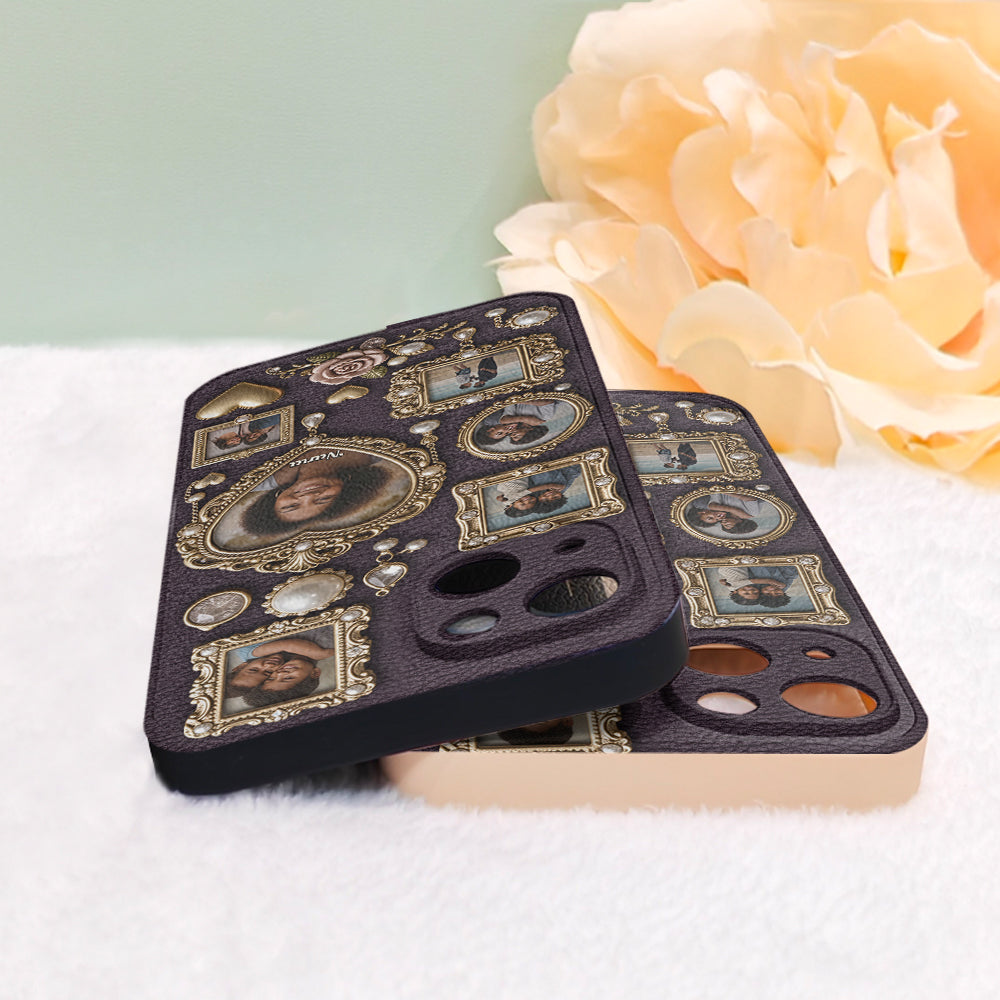 Grandma's Cute Little Museum - Personalized Grandma Leather Phone Case