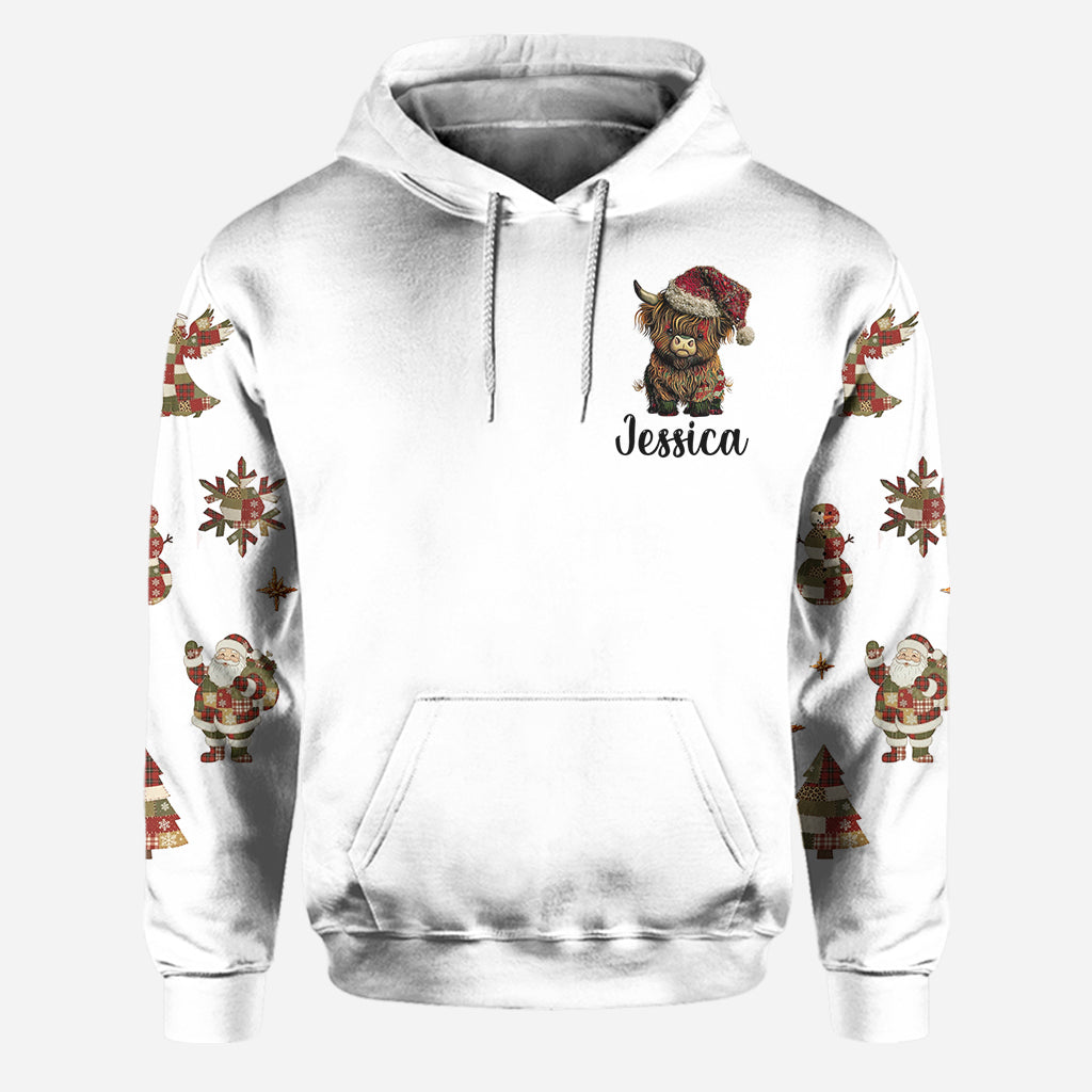 Niedliches Hochlandrind – Personalisierter Hoodie und Leggings mit Hochlandrind-Motiv