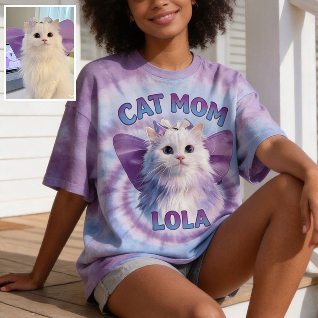Tie-Dye Stil Shirt für Hundebesitzer - Personalisiertes Hundeshirt