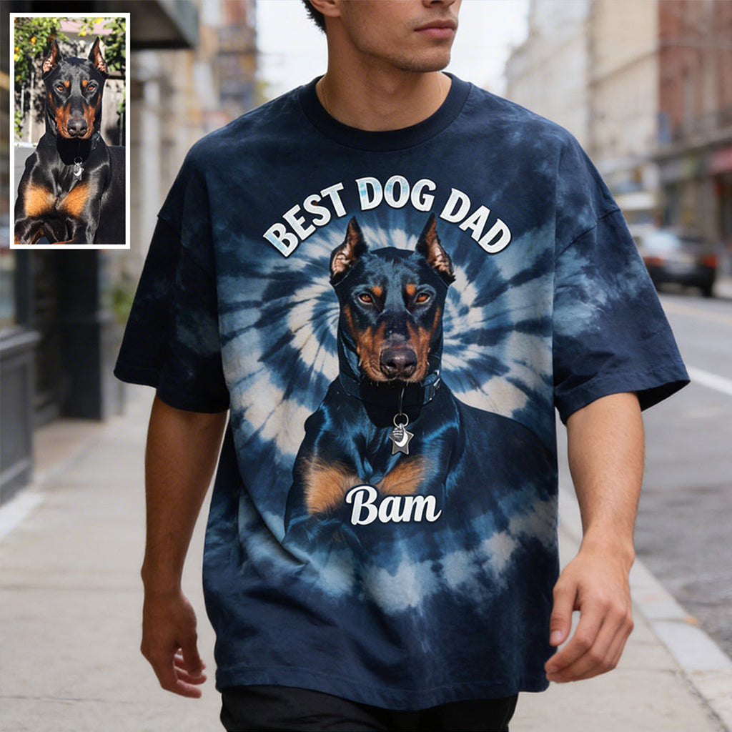 Tie-Dye Stil Shirt für Hundebesitzer - Personalisiertes Hundeshirt