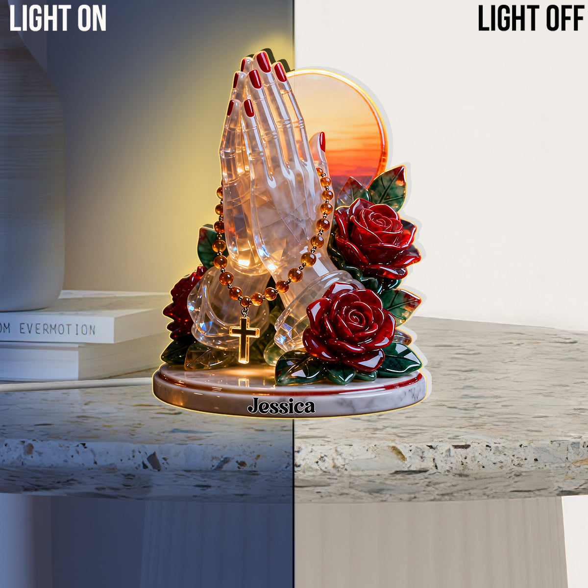 Faith Over Fear - Personalized Christian Acrylic LED Night Light