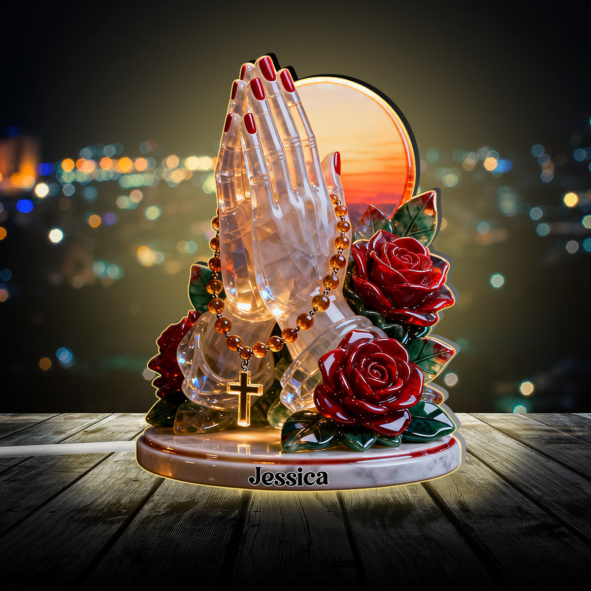 Faith Over Fear - Personalized Christian Acrylic LED Night Light