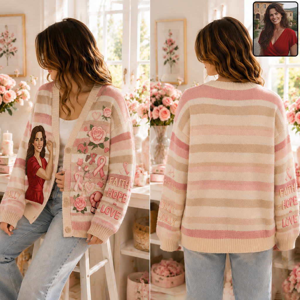 Im Oktober tragen wir Pink - Personalisierter Cardigan für Brustkrebsbewusstsein