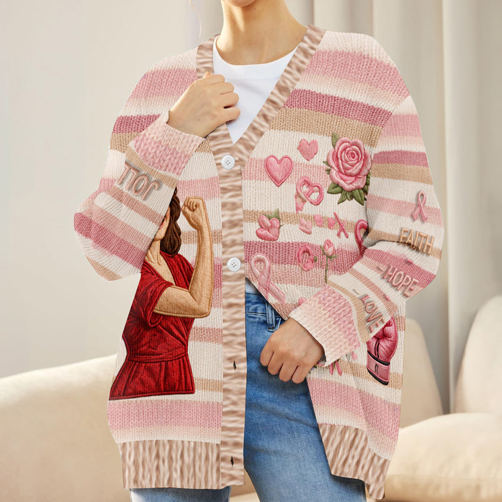 Im Oktober tragen wir Pink - Personalisierter Cardigan für Brustkrebsbewusstsein