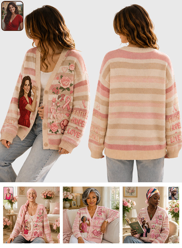 Im Oktober tragen wir Pink - Personalisierter Cardigan für Brustkrebsbewusstsein