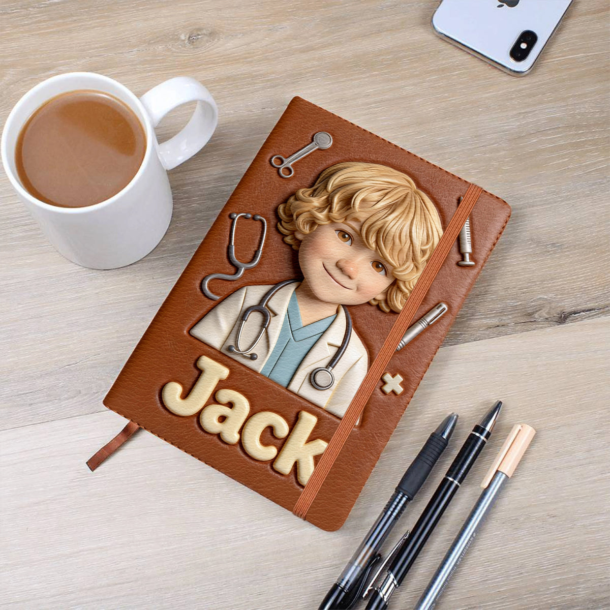 Wo Träume beginnen – Personalisiertes Notizbuch aus Ziegenleder