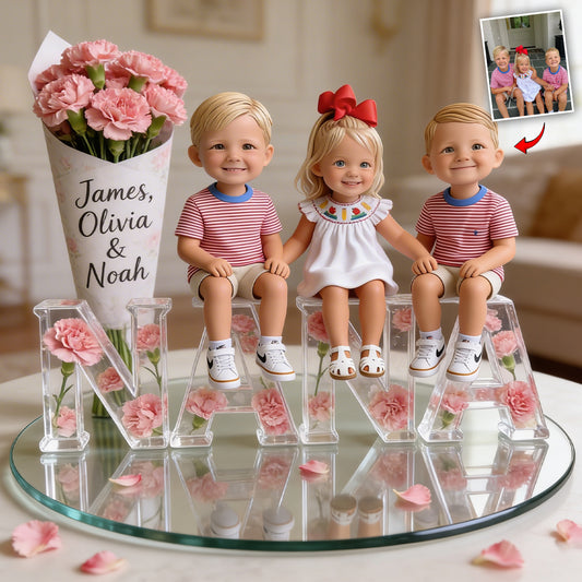 Benutzerdefiniertes Foto, jede Blume - Personalisierte Acrylplakette für Großmutter