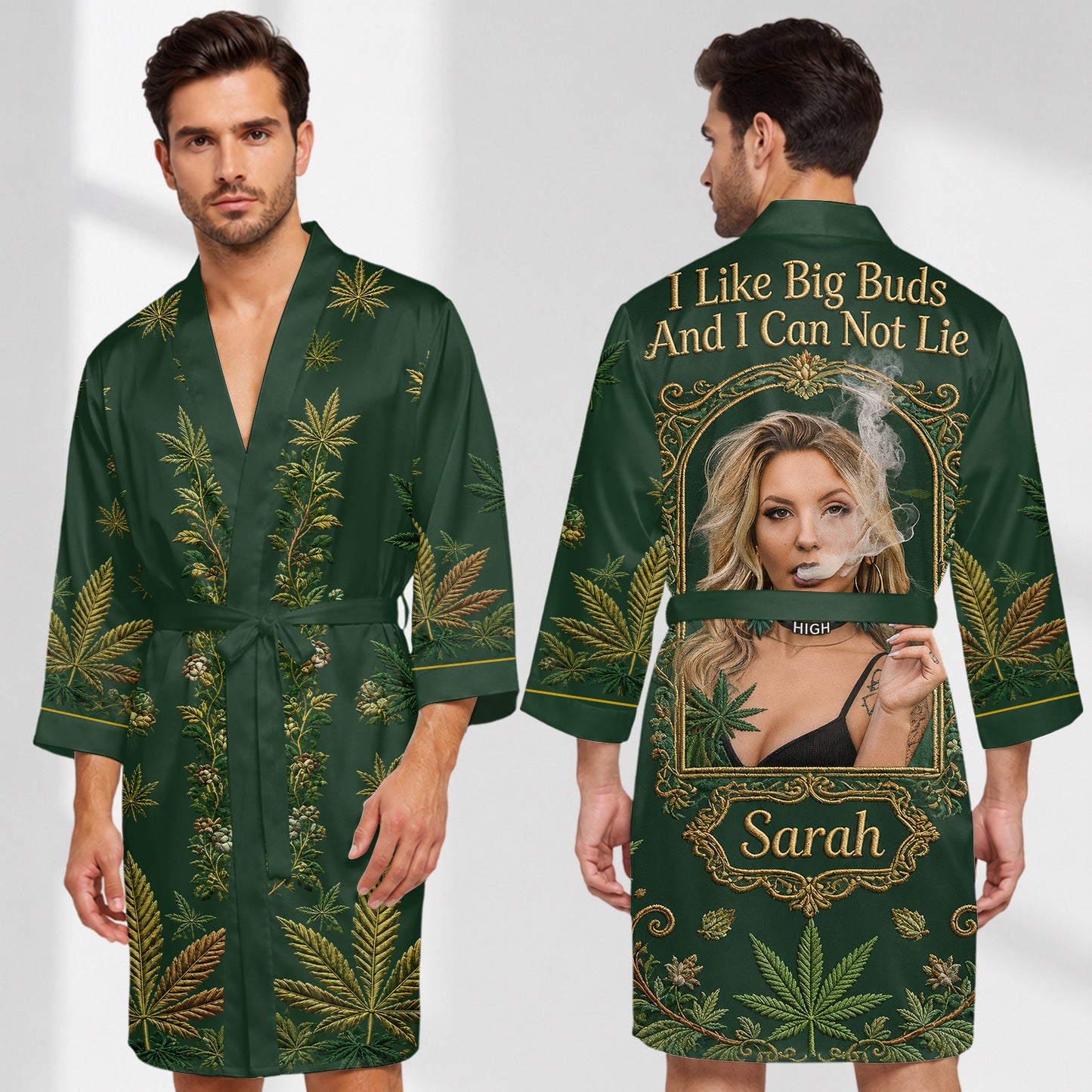 It's Always 4:20 - Personalized Weed Satin Robe