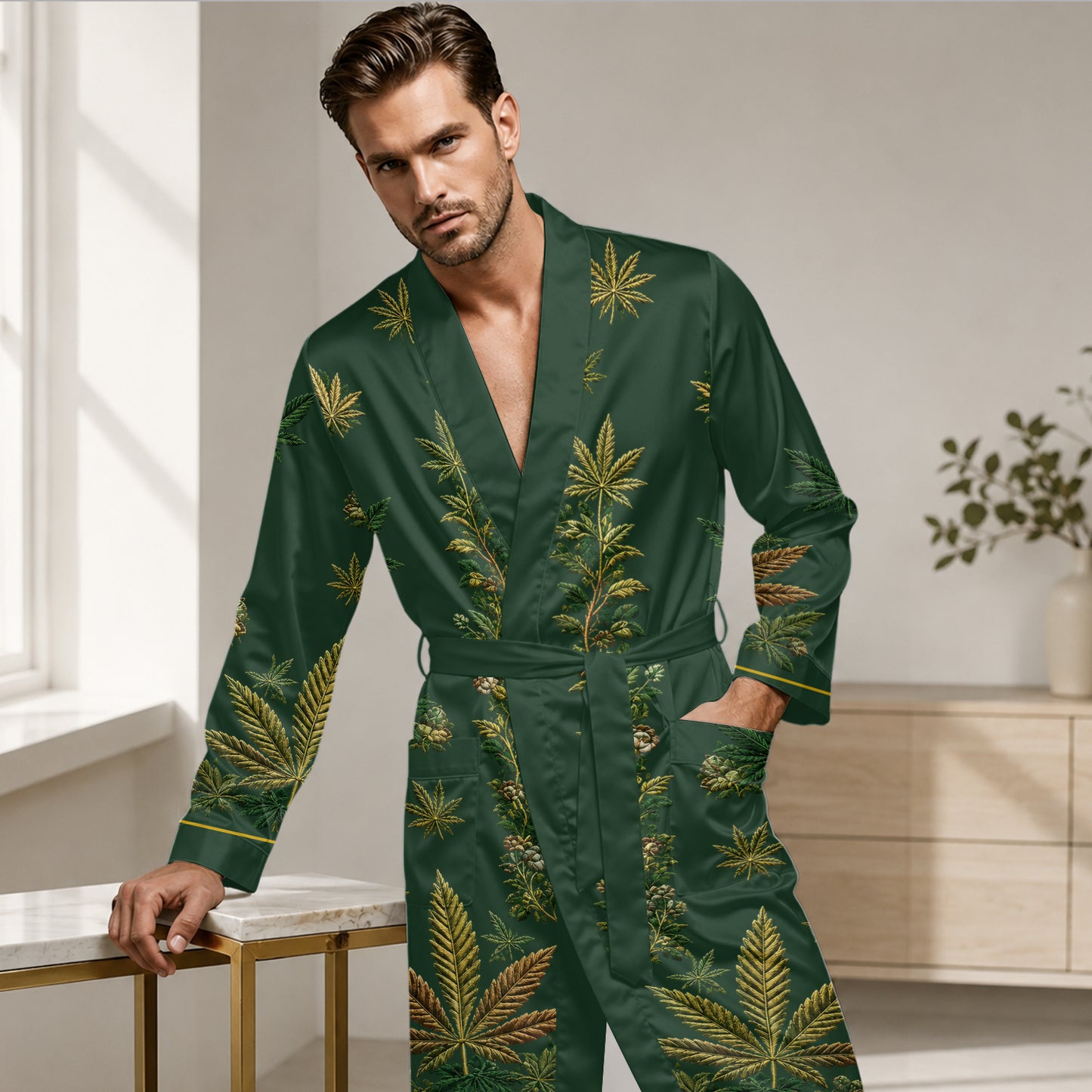 It's Always 4:20 - Personalized Weed Satin Robe