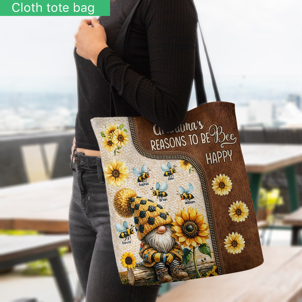 Omas Gründe, glücklich zu sein – Personalisierte Oma-Tragetasche